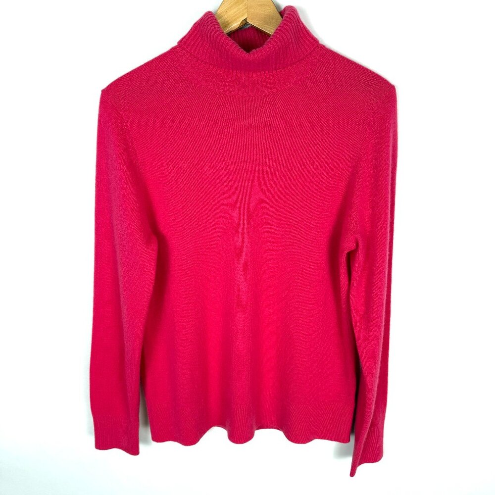 LANDS END 100% Cashmere Sweater, Candy Apple Red, Ladies Size M (8-10)